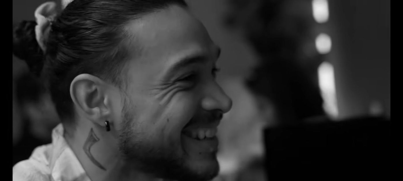 A delegate laughing